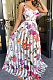 Fashion Bandeau Bra Sling Print Big Skirt Long Dress ZS094