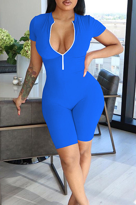 Sexy Hip Button Cultivate One's Morality Zipper Jumpsuits YYF8180