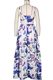 Fashion Bandeau Bra Sling Print Big Skirt Long Dress ZS094