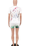Color Inkjet Graffiti Digital Printing Shorts Sets NRS8041