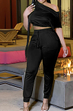 Inclined Shoulder With A Pocket Casual Two-Piece CCN1838