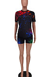 Color Inkjet Graffiti Digital Printing Shorts Sets NRS8041