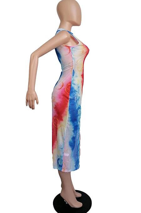 Night Club Sexy Net Yarn Pesspective Long Dress LML207