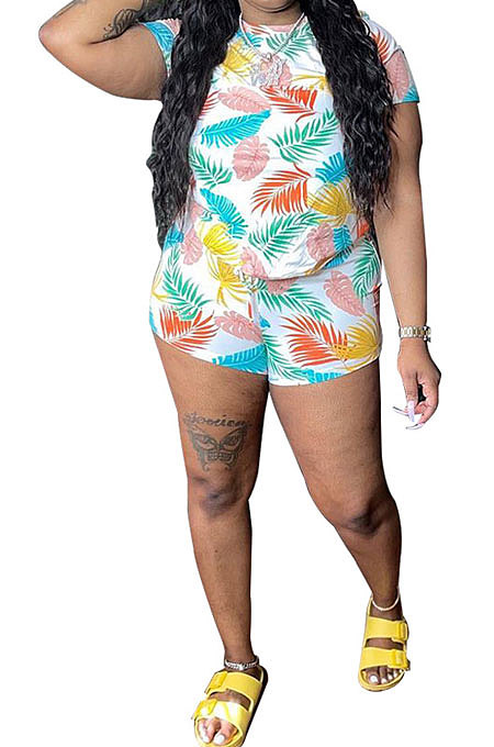 Casual Printing Twilled Satin Two-Pieces KXL819