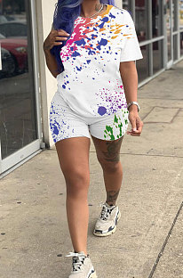 Color Inkjet Graffiti Digital Printing Shorts Sets NRS8041