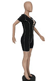 V Neck Sexy Hollow Out Bind Romper Shorts BE8020