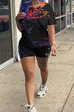 Color Inkjet Graffiti Digital Printing Shorts Sets NRS8041