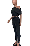 Inclined Shoulder With A Pocket Casual Two-Piece CCN1838
