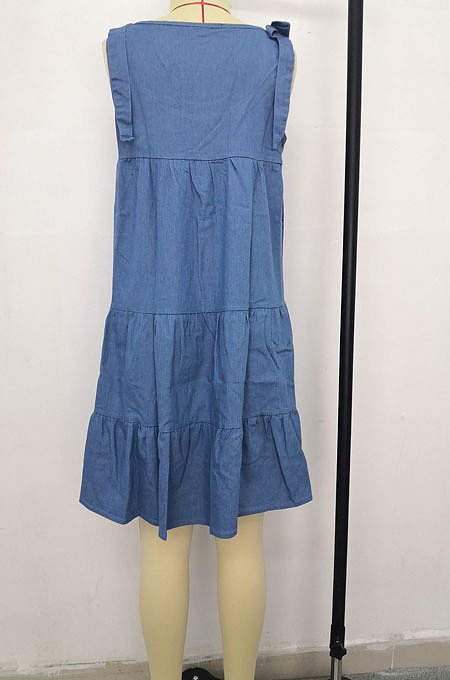 Women Cowboy Gallus Cake Midi Dress WE3064