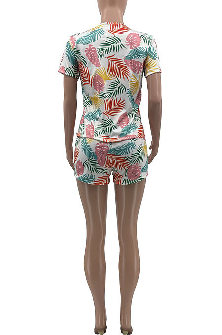 Casual Printing Twilled Satin Two-Pieces KXL819