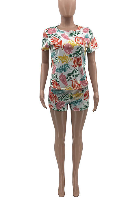 Casual Printing Twilled Satin Two-Pieces KXL819