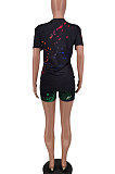 Color Inkjet Graffiti Digital Printing Shorts Sets NRS8041