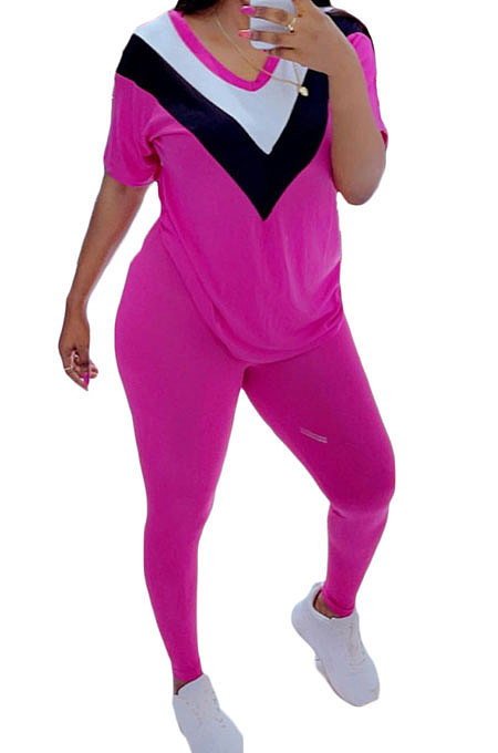 Short Sleeve Long pants Sport Two-Pieces AWL5858