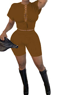 Pure Color Bind Sexy Shorts Sets BE8018