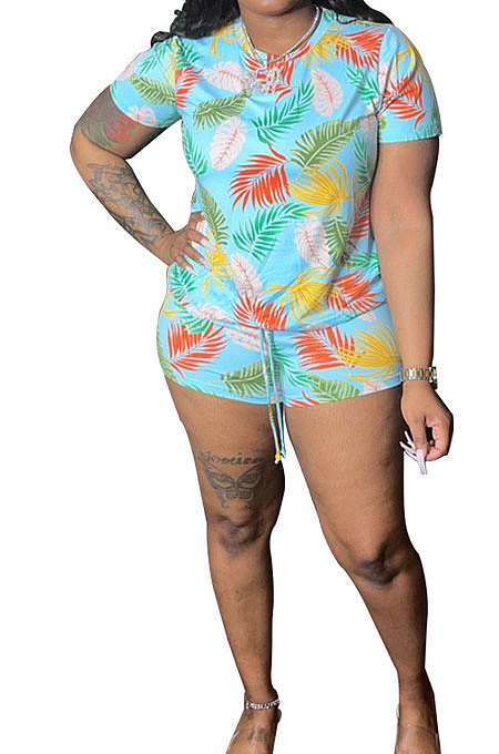 Casual Printing Twilled Satin Two-Pieces KXL819