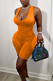 Sexy Backless Cross High Elastic Pure Color Jumpsuits YYF8203
