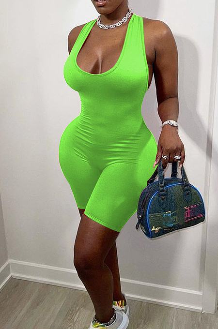 Sexy Backless Cross High Elastic Pure Color Jumpsuits YYF8203