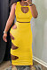 Sexy Pure Color Hole Package Buttocks Sleeveless Skirts Sets NRS8053