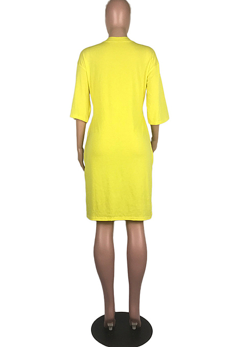 Pure Loose Five Minutes Of Sleeve Vented Dress MOM5012