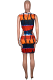 Fashion Tie Dye Print Sleeveless Hollow Out MOM8086