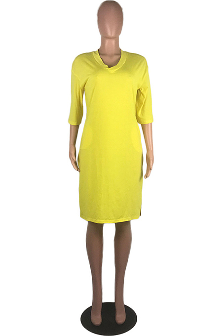 Pure Loose Five Minutes Of Sleeve Vented Dress MOM5012