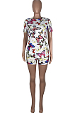 Summer Fashion Casual Butterfly Print Suit MOM8081