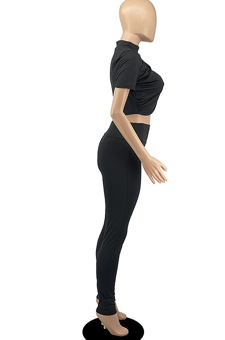 Pure Color Silky Milk Fiber Casual Two-Piece DR8093