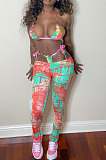 Bikini Tops Tight Long Pants Bind Colorful Sexy Pants Sets MLM9045