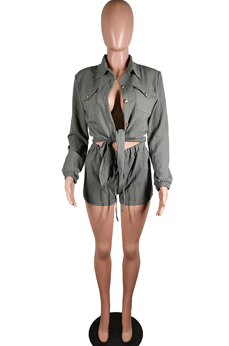 Sexy Casual Tight Shorts Shirt Two-Piece C3003