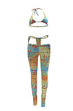 Bikini Tops Tight Long Pants Bind Colorful Sexy Pants Sets MLM9045