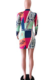 Fashion Sexy Tight Zipper Mini Dress ED8003