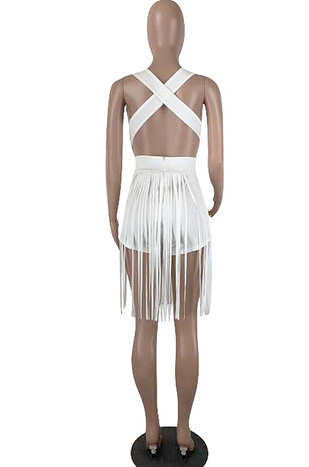 Sexy Fashion Pure Color Tasscl Shorts Jumpsuit LM974