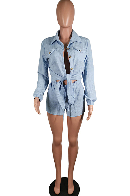 Sexy Casual Tight Shorts Shirt Two-Piece C3003