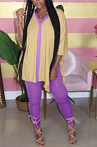 Fashion Casual Color Matching V Neck Two-Piece NYZ8008