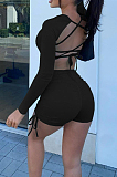 Fshion Bind Drwsting Pure Color Casual Two-Piece NYZ6001
