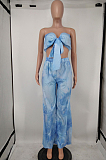 Sexy Boob Tube Top Tie Dye Print Two-Piece A8599