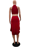 Sexy Women Smoke Plait Bind Pure Color Two-Piece NYZ6008
