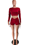 Fshion Bind Drwsting Pure Color Casual Two-Piece NYZ6001