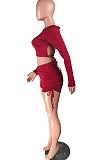 Fshion Bind Drwsting Pure Color Casual Two-Piece NYZ6001