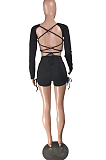 Fshion Bind Drwsting Pure Color Casual Two-Piece NYZ6001