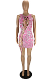 Fshion Sexy Texture Bind Hollow Out Dress LYY9297