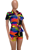 Summer Colorful Cultivate One's Morality Short Sleeve Package Hip Jumpsuit HHM6199 