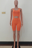 Sexy Behind Stealth Zipper Pure Color Tight Jumpsuit ALS244