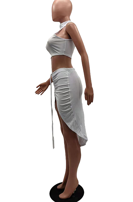 Sexy Women Smoke Plait Bind Pure Color Two-Piece NYZ6008