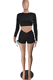 Fshion Bind Drwsting Pure Color Casual Two-Piece NYZ6001