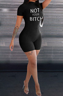 Trendy Casual Letter Printing Romper Shorts QQX1203