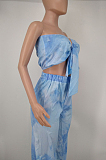 Sexy Boob Tube Top Tie Dye Print Two-Piece A8599