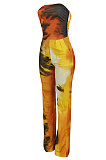 Sleeveless Loose Ruffle Tie Dye Casual Jumpsuit ED8265