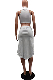 Sexy Women Smoke Plait Bind Pure Color Two-Piece NYZ6008