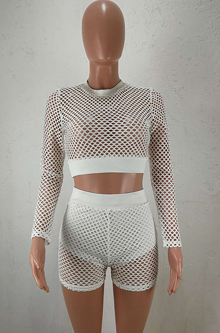 Plaid Hollow Out Casual Sport TWO-Piece HHM6513
